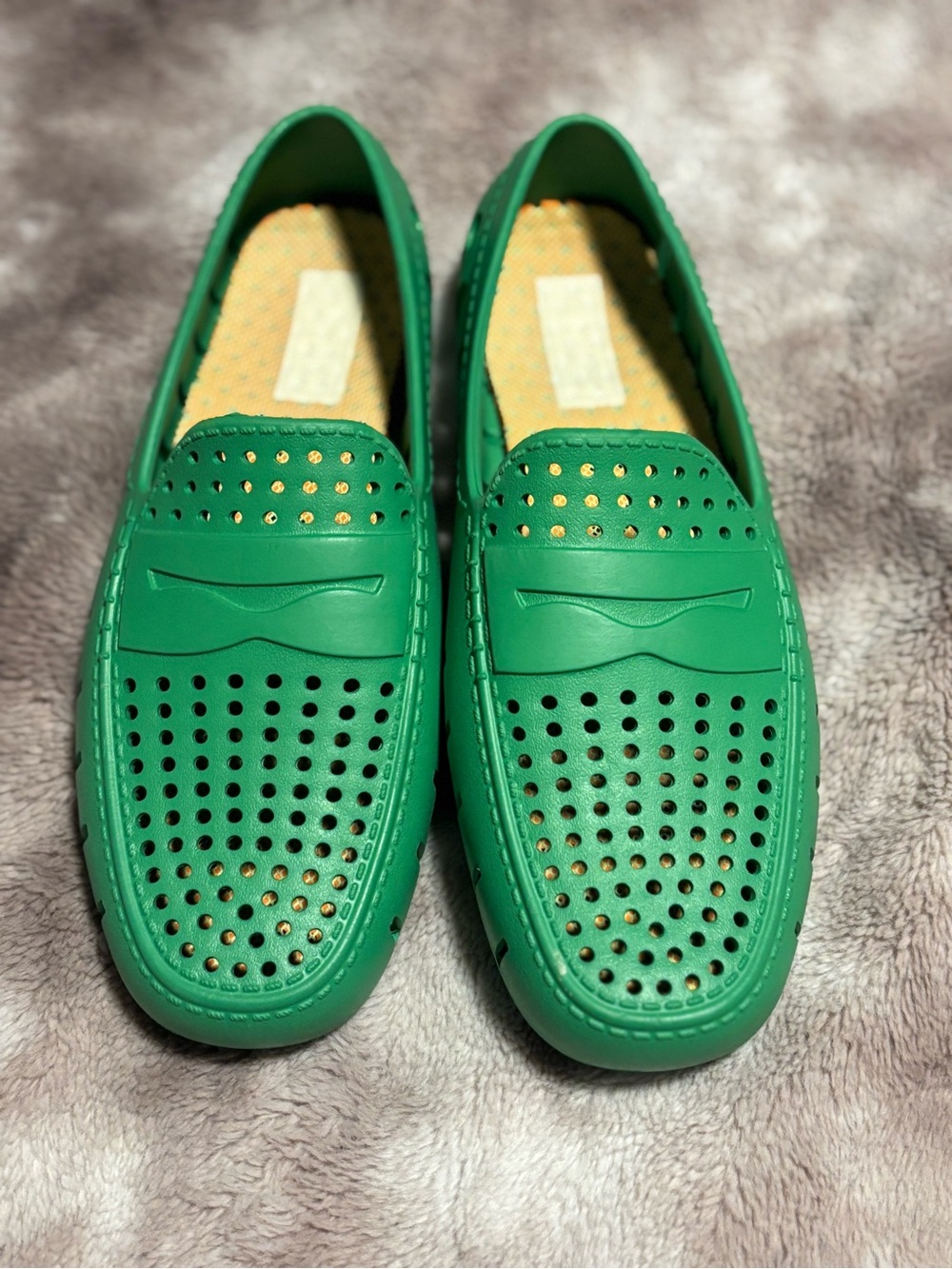 Floafers Green Perforated Slip-On Loafers Waterproof Water Shoes